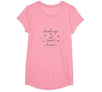 Healing is Not Linear: Inspiring Butterfly Journey T-Shirt, Girls, Pink, Medium