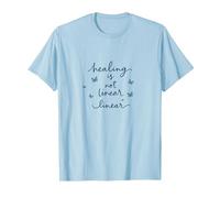 Healing is Not Linear: Inspiring Butterfly Journey T-Shirt, Men, Baby Blue, M