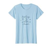Healing is Not Linear: Inspiring Butterfly Journey T-Shirt, Women, Baby Blue, L