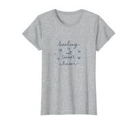 Healing is Not Linear: Inspiring Butterfly Journey T-Shirt, Women, Heather Grey, M