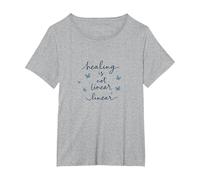 Healing is Not Linear: Inspiring Butterfly Journey T-Shirt, Women's Plus, Heather Grey, 5X