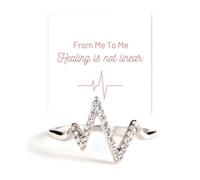 Healing Is Not Linear Ups and Downs Ring, S925 Sterling Silver Ups and Downs Simple Personalized Stacking Self Love Rings, Highs and Lows Ring for Women (Silver, 11)
