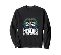 Healing Is The Mission Registered Nurse Cross Sweatshirt