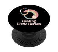 Healing Little Heroes Retro Groovy Pediatric Nurse Rainbow PopSockets Adhesive PopGrip