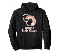 Healing Little Heroes Retro Groovy Pediatric Nurse Rainbow Pullover Hoodie