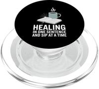 Healing One Sentence Coffee Writing Mental Health PopSockets PopGrip for MagSafe
