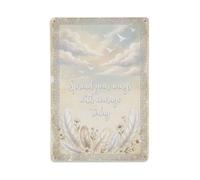 Healing Quotes Signage Wings Courage Metal Tin Sign