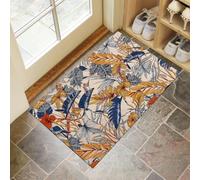 Healing Rural Landscape Doormats Inside Washable Non-slip 50x80cm Retro Tropical Forests And Lakes Door Mat, Dirt Resist Entrance Mat Rug Low Profile Floor Mat for Front Door Kitchen Bathroom, Cream