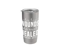 Healing Scripture Quote Isaiah 53:5 Motivational Art Stainless Steel Insulated Tumbler