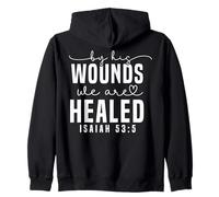 Healing Scripture Quote Isaiah 53:5 Motivational Art Zip Hoodie