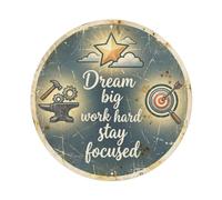 Healing Slogans Dream Big Work Hard Stay Focused Metal Tin Sign
