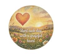 Healing Slogans Start Each Day with A Grateful Heart Metal Tin Sign