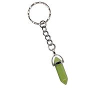 Healing Stone Keyring Fluorescent Glow In The Dark Keychain Gift Crystal Quartz Glowing Reiki Key Ring Chain Gift Bag Keys Luminous Charka Peace Hexagonal Accessory (Lime Green)