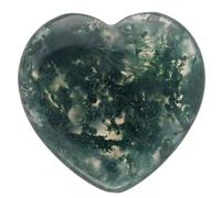 Healing Stone Precious Heart Worry Stone Healing Crystal Natural (Moss Agate)