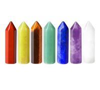 Healing Stones Crystals Set Wands Bulk Natural Quartz Stones for Festival Gifts, Stress Relief Reiki Chakra Healing, Meditation, Balancing Yoga for Beginners Collection (Mixed Colors - 7PCS)
