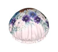 Healing Style Watercolor Sea Turtle Flower Bath Cap