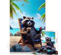 Healing The Beach Jigsaw Puzzles for Teenagers 1000 Piece Logic Fun Bright Print Home Enjoyable Room Accent (38x26cm)