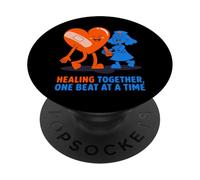 Healing Together Heart and Nurse Design PopSockets Adhesive PopGrip