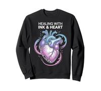 Healing with Ink & Heart Artistic Anatomical Heart Tee Sweatshirt