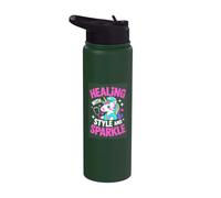 Healing with Style and Sparkle Unicorn Nurse Stainless Steel Insulated Water Bottle