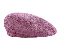 Heallege Lightweight Crochet Beret for Women Solid Color Beret Hat Slouchy Beanie for Head Accessory - purple