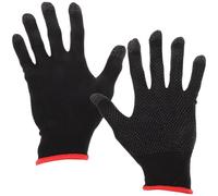 HEALLILY 1 Pair Anti-sweat Finger Gaming Gloves Touch Finger Gloves for Gaming Unique Design Skin-friendly Silver Fiber Spandex 8.25x3.54x0.08in Black