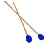 HEALLILY 1 Pair Blue Marimba Mallets with Maple Handle, Wool Felt Head Percussion Mallet for Glockenspiel and Xylophone, Musical Instrument Accessory for Percussion Players
