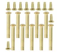 HEALLILY 10 Sets Golden Stainless Steel Rivets Pin Folding Fan Replacement Kit with 31mm Shaft for Hand Fan Bones, Secure Fastening Design, Easy Replacement and Matching for DIY Crafting