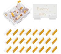 HEALLILY 100pcs Acrylic Label Holders Clips 25x13x11mm Small Card Name Tag Price Sign Holders for Office Retail Display and Tabletop Sneeze Guard Panels