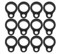 HEALLILY 100pcs Black Silicone Rings Anti-Lost Holder with Flexible Neck Strap Lanyard for Keys and Keychains, Heat-Resistant Fashionable Accessory Suitable for Everyday Use