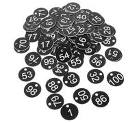 HEALLILY 100pcs Id Number Tags Plastic Number Tags Black Sturdy Material Versatile Use Efficient Sorting for Restaurants Bars Suitable for Lockers Chains