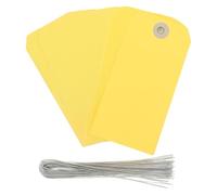 HEALLILY 100pcs Manila Shipping Tags with Reinforced Hole and Iron Wire, Blank Label Hang Tags for Travel Suitcase and Parts, for Busy Shipping Or Packing Operations, Sturdy Paper Material