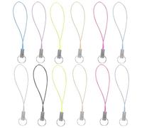 HEALLILY 100pcs Mobile Phone Charm Cords Keyring Wrist Strap Assorted Colour Nylon Rope and Alloy Material Stable and Easy to Wear for U Disk and Selfie Stick