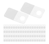HEALLILY 100pcs Self-Adhesive Hang Tabs with Aircraft Hole 25x35mm Plastic Office Hanging Hooks for Retail Displays, Home Organization, and Craft Merchandise