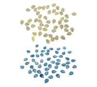 HEALLILY 100pcs Teardrop Flatback Resin Rhinestones DIY Embellishments 18x13mm Yellow Blue Sewing Rhinestone Patches for Dress Decoration and Craft Sewing