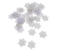 HEALLILY 100pcs White Snowflake Appliques for DIY Projects and Hair Accessories, Cloth Material with Easy Crafting and Versatile Use, for Christmas Decorations and Winter Outfits
