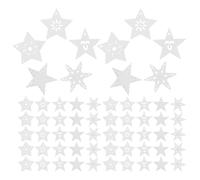 HEALLILY 100pcs White Wood Craft Stars 30mm Decorative Hanging Star Ornaments for Christmas Tree DIY Rustic Wooden Art Wall Decor