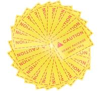HEALLILY 100pcs Yellow Adhesive Shipping Labels Heavy Object Warning Stickers with Strong Adhesive for Loading Dock and Shipping Work Safety Operation