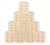 HEALLILY 10pcs Acrylic Glow-in-the-dark Dice round Corners and Comfortable Touch Feel, Golden Colour Game Plaything for Ktv and Late-night Shows