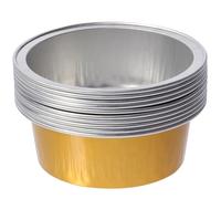 HEALLILY 10pcs Aluminum Foil Wax Bean Melting Bowls Gold Small Hair Removal Waxing Bowls for Professional Waxing Supplies and Home Hair Removal Tools