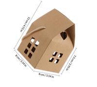 HEALLILY 10pcs Brown Paper Wedding Candy Containers Hollow out Design and Sufficient Space, Small House Shape Candy Packaging Boxes for Parties and Daily Life
