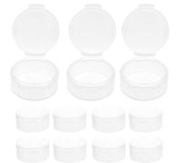 HEALLILY 10pcs Clear Round Plastic Storage Containers Pill Box Earplug Storage Box with Lids (White)