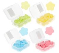 HEALLILY 10pcs Disposable Soap Sheets Paper Soap Pocket Size Disposable Travel with Plastic Box Beautiful Design Lightweight for Daily Use and Bbq Random Color