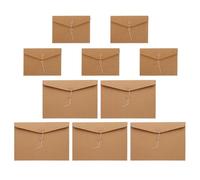 HEALLILY 10pcs Kraft Paper Document Folders with String Closure, A4 A5 Horizontal File Organizers, Yellow Brown Paper Envelope Pouches for Office and Home Filing