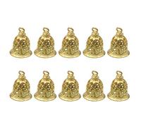 HEALLILY 10pcs Liberty Mini Craft Bells - Brass Golden Jingle Charms Pendants for Jewelry Making Bag Accessories 12 * 15mm
