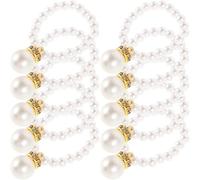 HEALLILY 10pcs Little Yellow Duck Car Decoration Pendant with White Plastic Faux Pearl Beads Chain, Comfortable to Touch and Easy to Wear, for Mini Ducks Dolls Dress and Creative