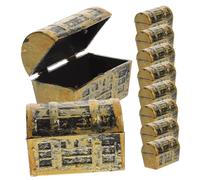 HEALLILY 10pcs Miniature Pirate Treasure Chest Realistic Decorative Boxes for Dollhouse Party Favors Mini House Scene Accessories with Smooth Surface and Chic Colors