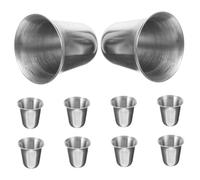 HEALLILY 10pcs Portable Stackable Stainless Steel Communion Cups Multi Function Religious Drinking Mugs Compact Lightweight Church Supplies for Outdoor Use