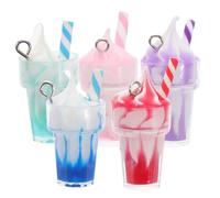 HEALLILY 10pcs Resin Ice Cream Cup Charms for Jewelry Decoration, Unique Vivid Design with Delicate Ice Cream Cup Shape, for Handmade Jewelry and Making Keychains