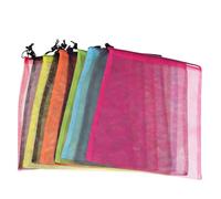 HEALLILY 10Pcs Reusable Cotton Mesh Drawstring Bags for Fruits and Vegetables Storage Pouches Random Colors for Shopping and Grocery Needs Random Color